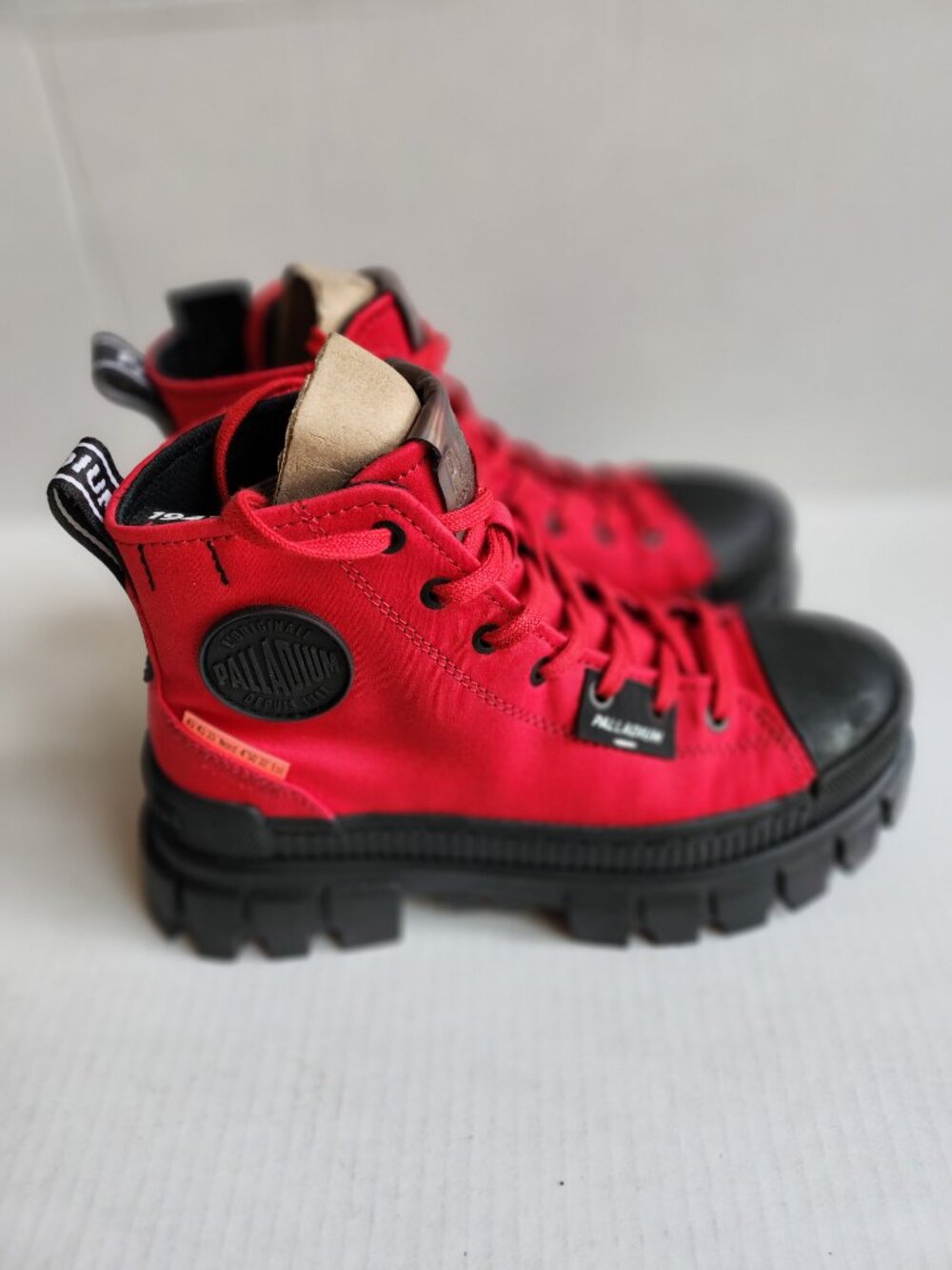 Palladium Women’s Red Canvas Streetwear Platform Boots - Size 6 - Rugged Hig NWT - Picture 5 of 13